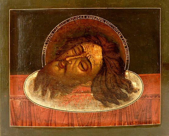 Hlava Jana Křtitele (ikona, Moskva, r. 1800)